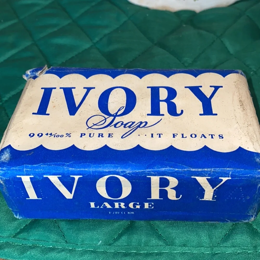 Antique ZBT Baby Powder Tin & Large Bar of Ivory Soap Dated Plate 1909